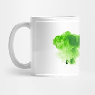 Abstract green explosion with sparks isolated on white background Mug